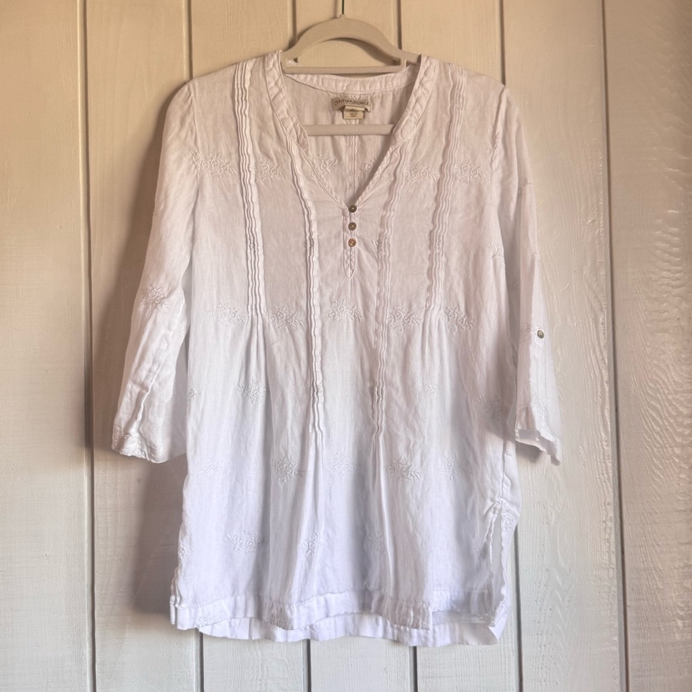 Cynthia Rowley White Linen Blouse